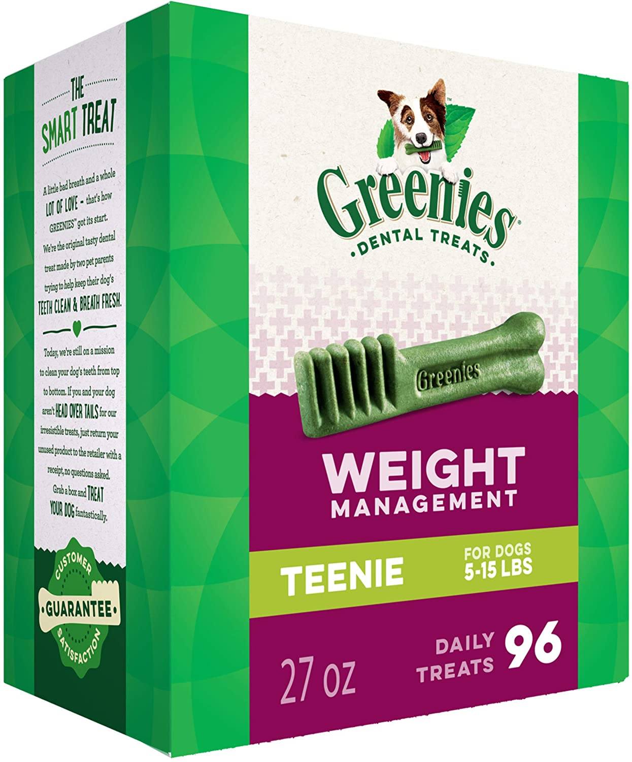 Greenies Weight Management Teenie Tub Dental Dog Treats - 27 oz - 96 Count  
