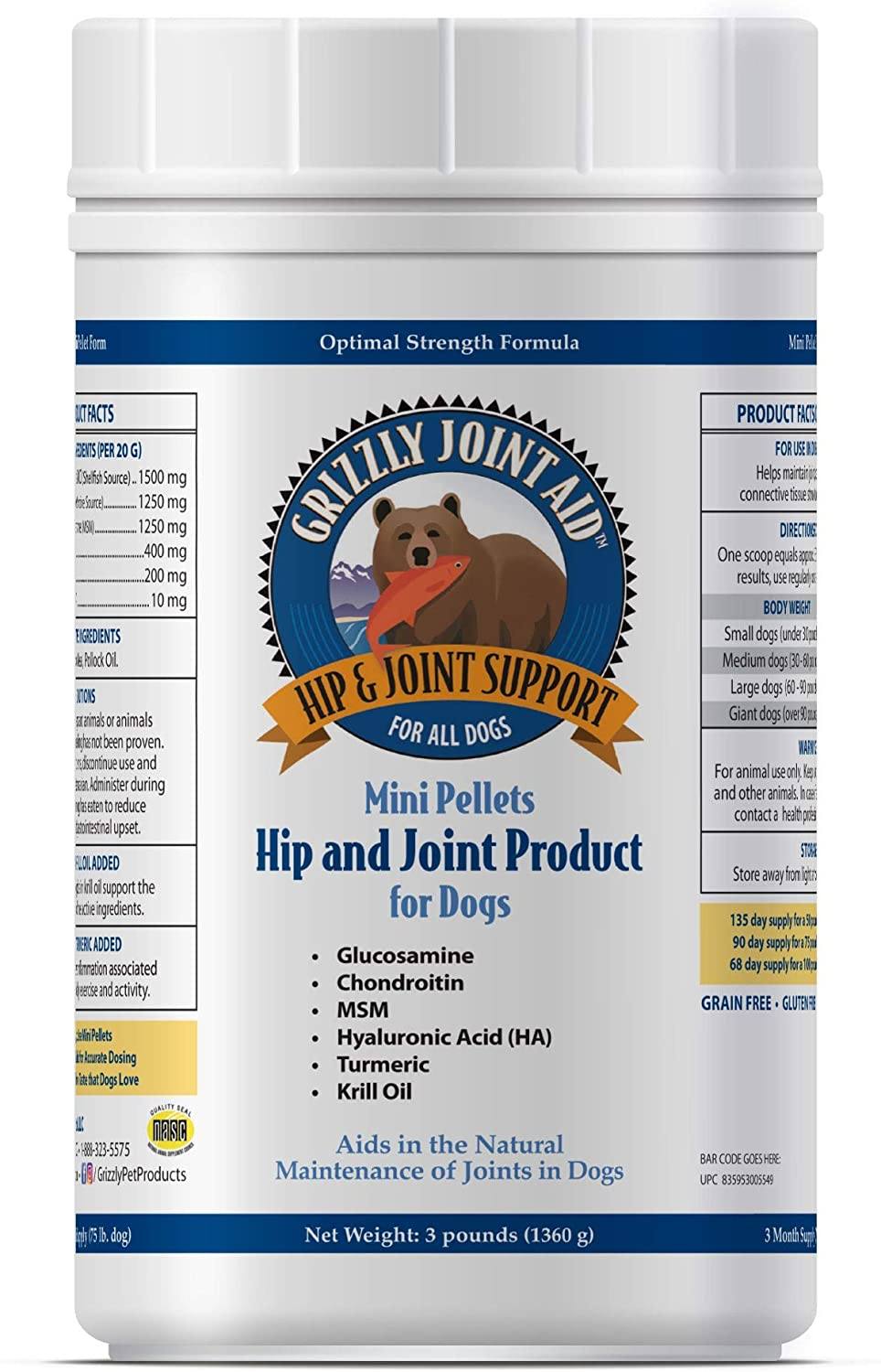 Grizzley Pet Products Grizzly Joint Aid Pellet Dog and Cat Supplement - 48 oz  