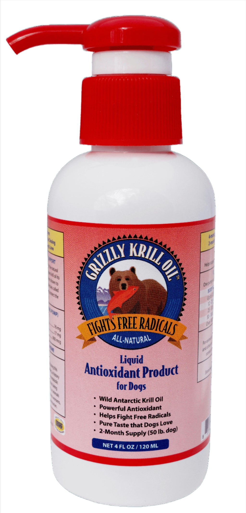 Grizzley Pet Products Grizzly Krill Oil Liquid Antioxidant Dog and Cat Supplement - 8 oz  