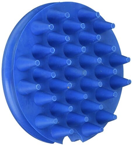 Grooma Grooma Original Round Rubber Curry Pet Brush - Blue - 8.8 X 4.5 X 2 In  