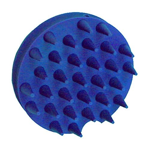 Grooma Lil' Grooma Round Rubber Curry Pet Brush - Blue - 1.5 X 4 X 8.2 In  