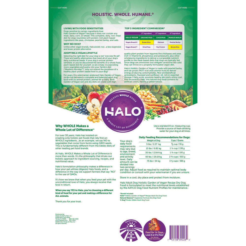 Halo Adult Holistic Garden of Vegan Dry Dog Food  