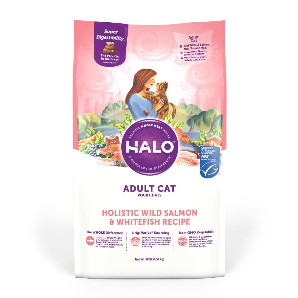 Halo Adult Holistic Wild Salmon & Whitefish Recipe Dry Cat Food  