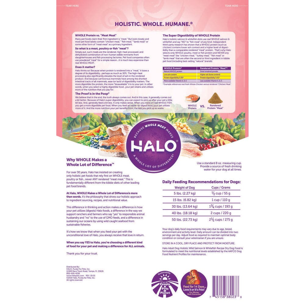 Halo Adult Holistic Wild Salmon & Whitefish Recipe Dry Dog Food  