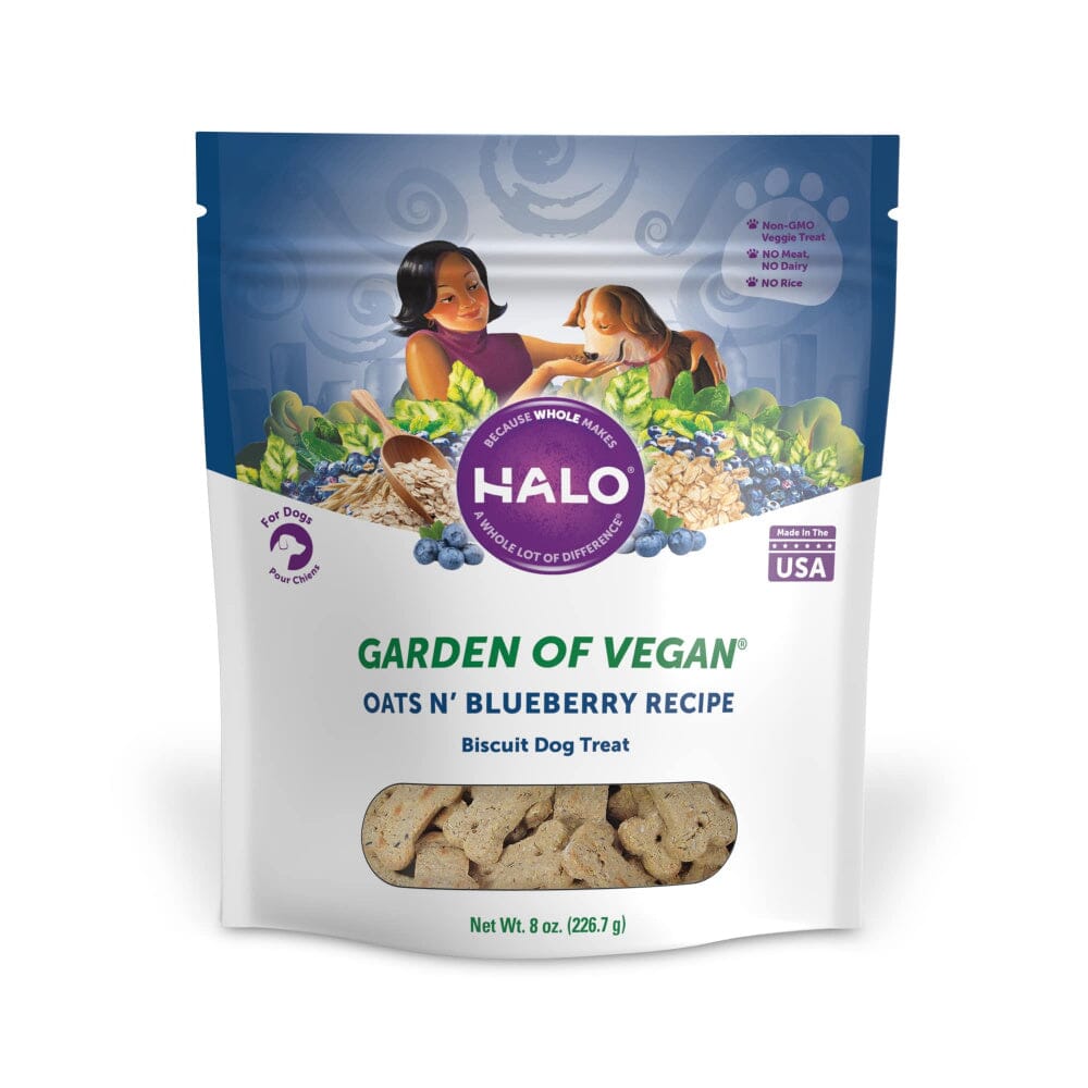 Halo Garden of Vegan Oats n' Blueberries Biscuit Dog Treats  