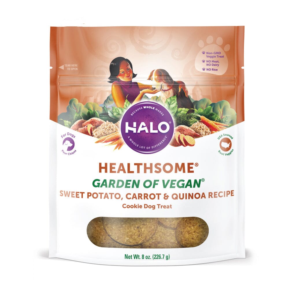 Halo Healthsome Garden Of Vegan Sweet Potato, Carrot & Quinoa Grain Free Dog Treats  