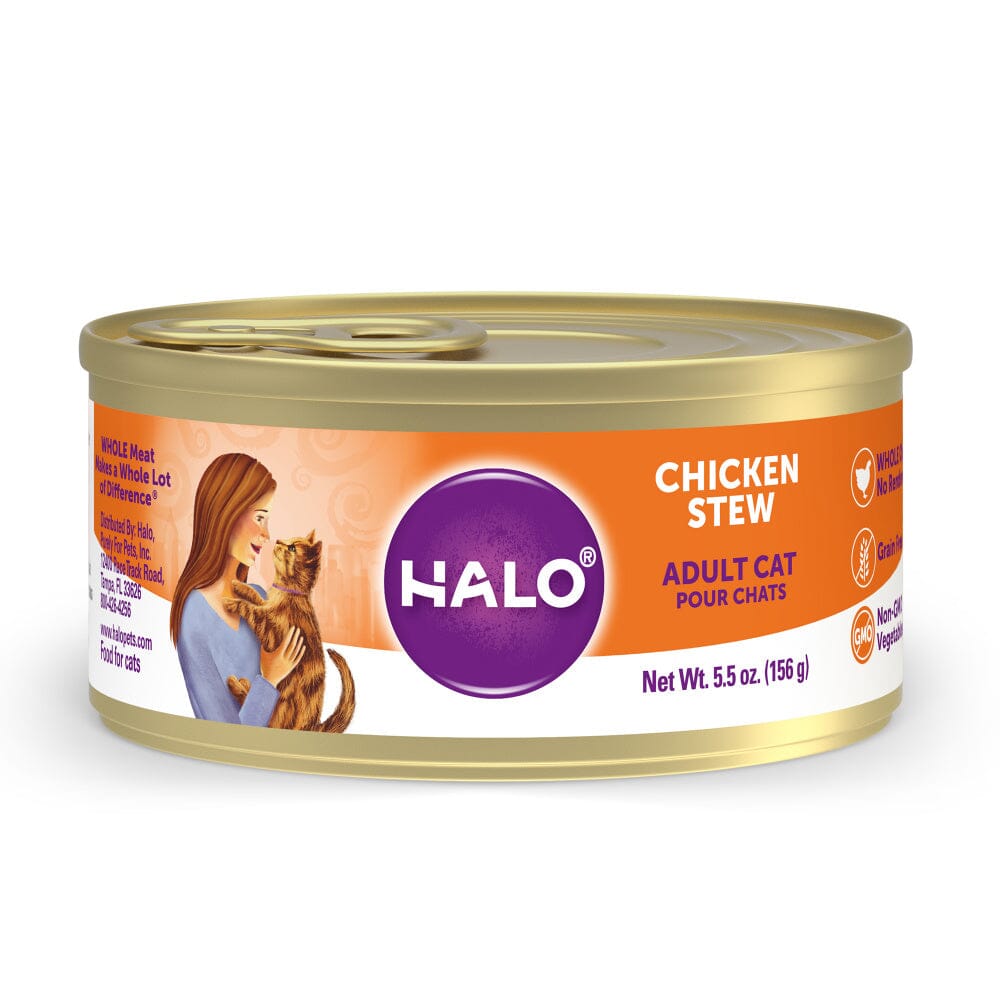 Halo Holistic Grain Free Adult Chicken Stew Canned Cat Food  