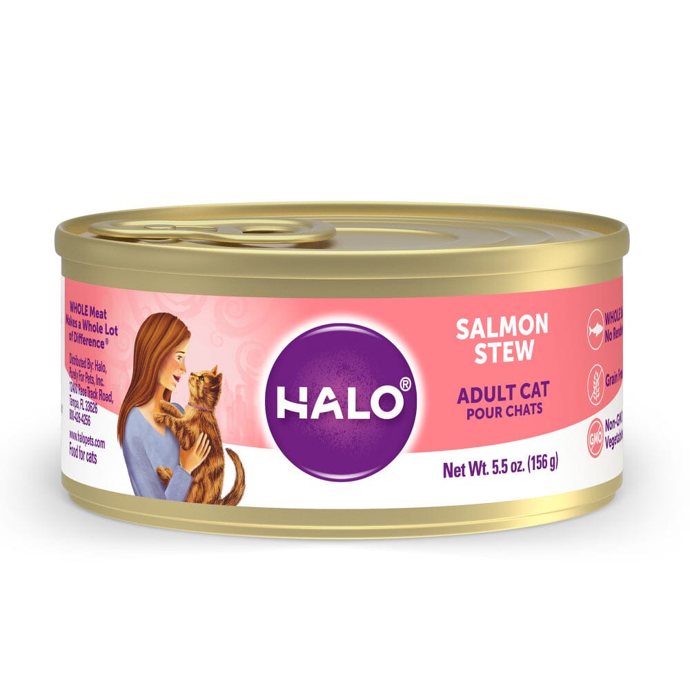 Halo Holistic Grain Free Adult Salmon Stew Canned Cat Food  