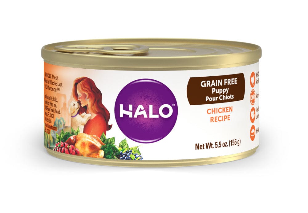 Halo Puppy Grain Free Chicken Recipe Canned Dog Food  