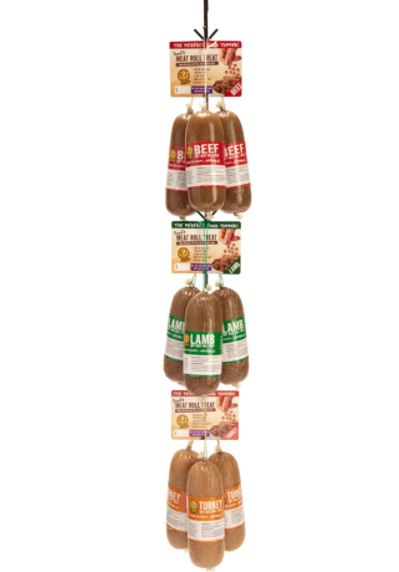 Happy Howie's 12oz Soft Roll Clipstrip with Top Hanger Natural Dog Chews - 3 Beef 3 Lamb 3 Turkey  