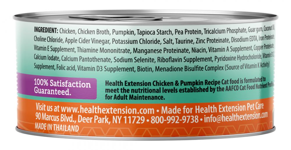 Health Extension Grain Free Chicken and Pumpkin Recipe Canned Cat Food  