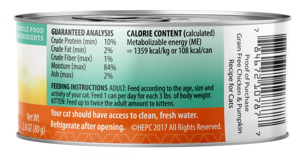 Health Extension Grain Free Chicken and Pumpkin Recipe Canned Cat Food  