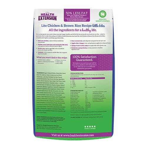 Health Extension Little Bites Lite Chicken & Brown Rice Recipe Dry Dog Food  