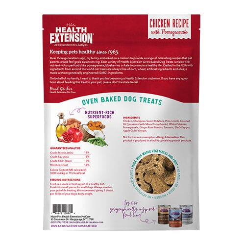 Health Extension Oven Baked Dog Treats Chicken with Pomegranate  