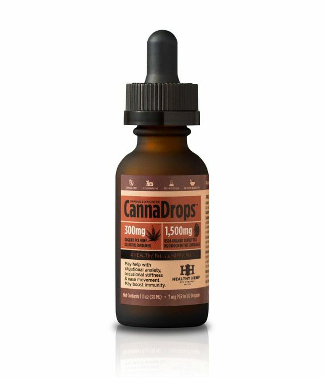 Healthy Hemp CannaDrops Immune Supporter - 300mg Cat and Dog Supplements - 5 oz  