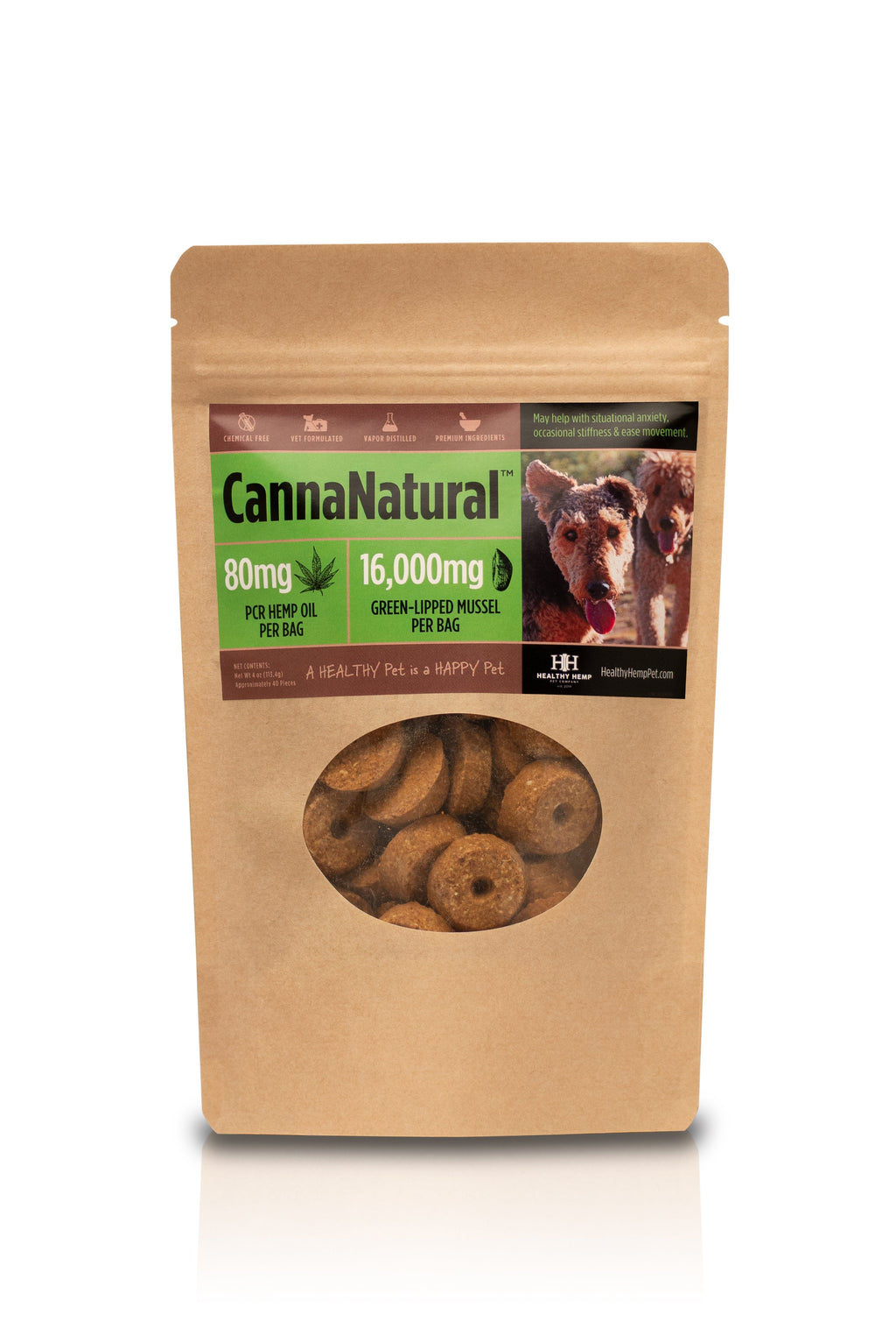 Healthy Hemp CannaNatural Hemp Oil & Green Lipped Muscle Dog Biscuits - 4 oz  