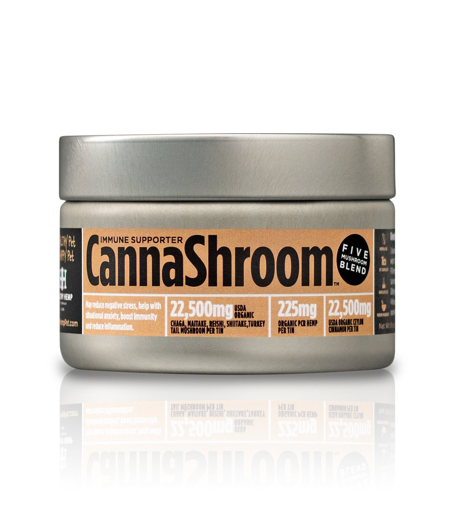 Healthy Hemp CannaShroom Immune Support Powder with Five Mushroom Blend Cat and Dog Supplements - 1.6 oz  