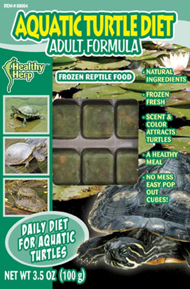 Healthy Herp Aquatic Turtle Diet Adult Formula Frozen Reptile Food - 3.5 Oz - 30 Count  