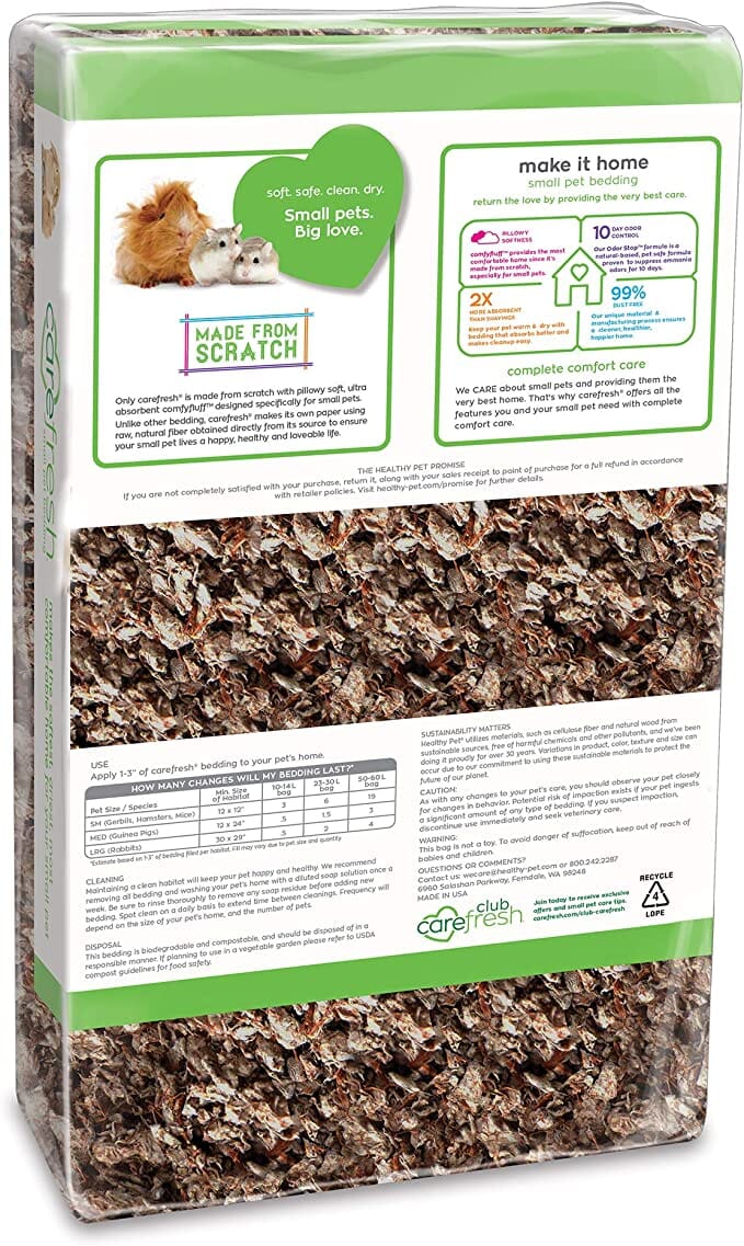 Healthy Pet Carefresh Complete Natural Paper Small Animal Bedding - 30 Ltr  