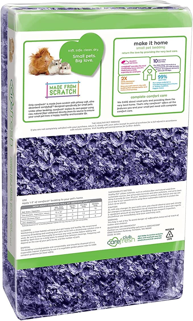 Healthy Pet Carefresh Playful Purple Paper Small Animal Bedding - 23 Ltr  