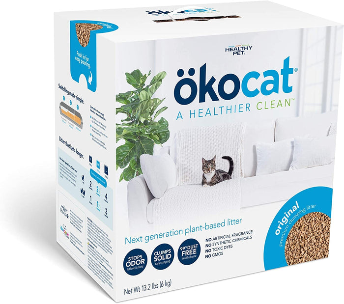 Healthy Pet Okocat Cat Clumping Wood Litter Cat Litter - 13.2 Lbs