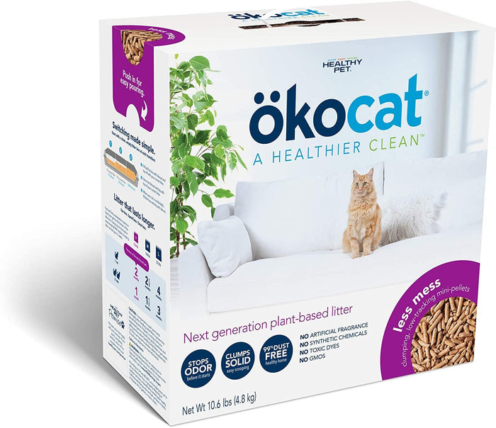 Healthy Pet Okocat Cat Clumping Wood Litter for Long Hair Breeds Cat Litter - 10.6 Lbs