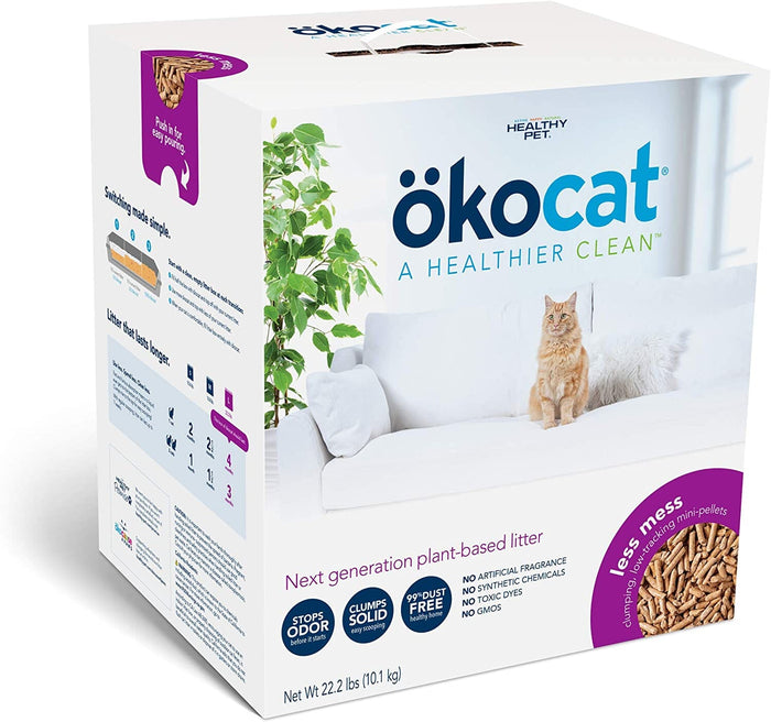 Healthy Pet Okocat Cat Clumping Wood Litter for Long Hair Breeds Cat Litter - 22.2 Lbs