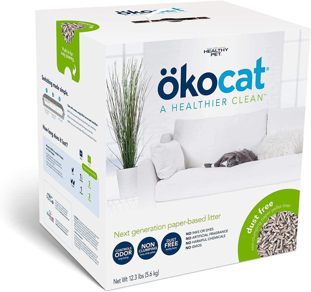 Healthy Pet Okocat Cat Dust Free Paper Litter Cat Litter - 12.3 Lbs  