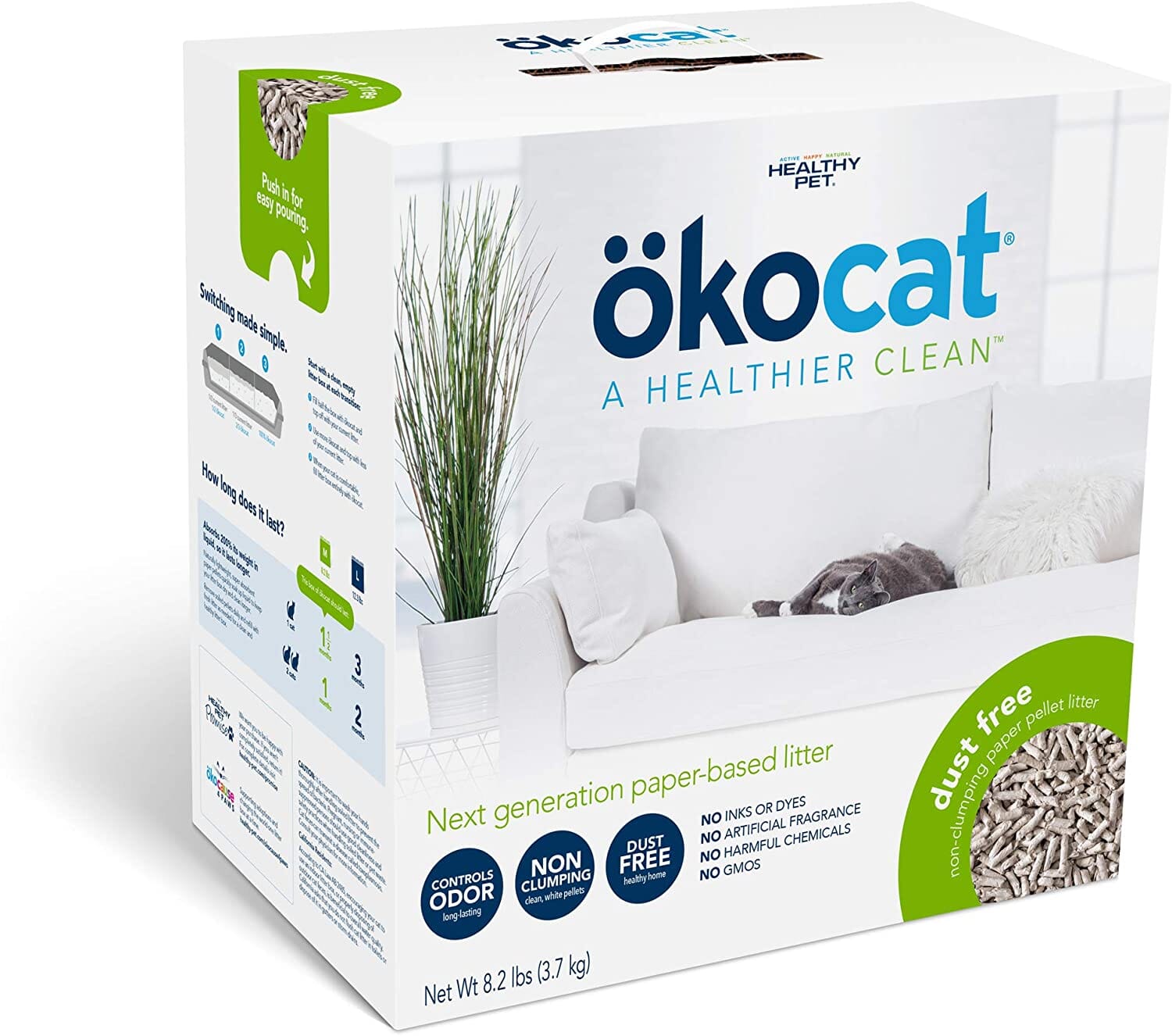 Healthy Pet Okocat Cat Dust Free Paper Litter Cat Litter - 8.2 Lbs  