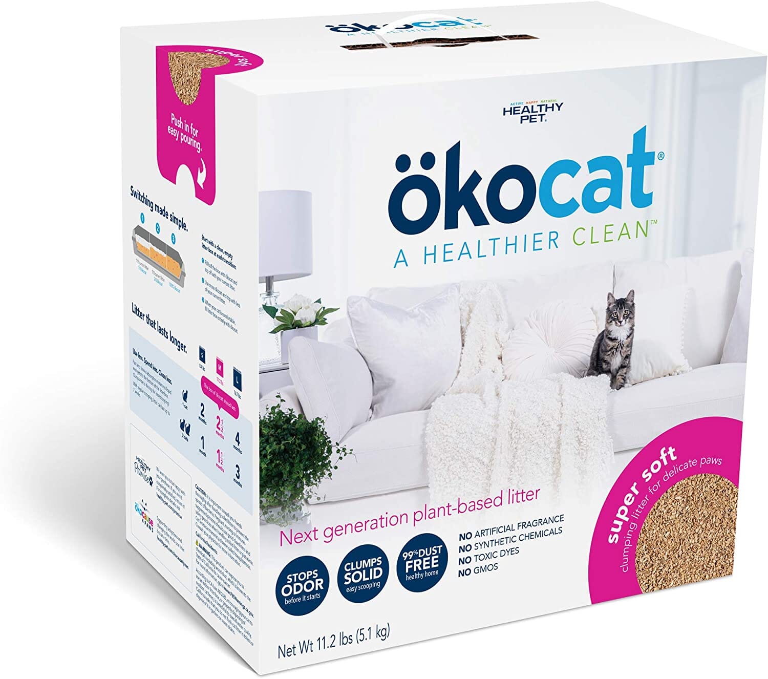 Healthy Pet Okocat Cat Super Soft Clumping Wood Litter Cat Litter - 11.2 Lbs  