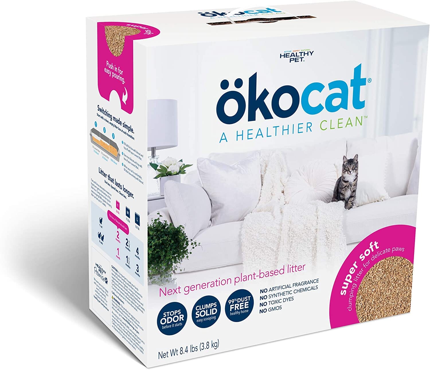 Healthy Pet Okocat Cat Super Soft Clumping Wood Litter Cat Litter - 8.4 Lbs  