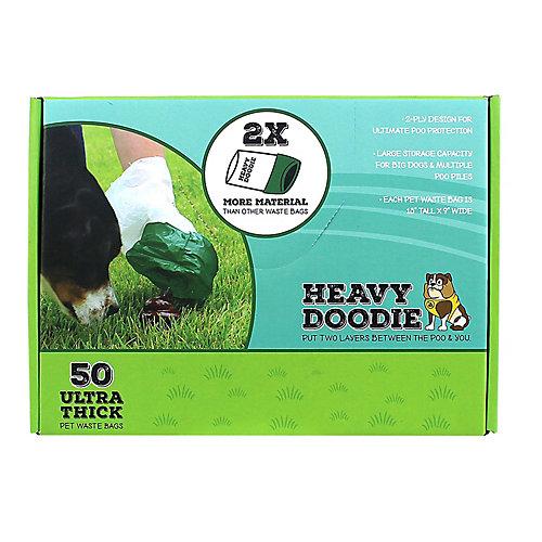 Heavy Doodie Cat and Dog Pet Waste Bags - 50 - Pack  