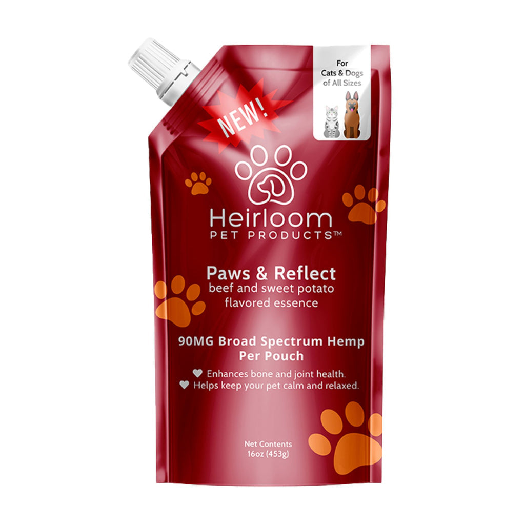 Heirloom Paws N' Reflect Broad Spectrum Hemp Bone Broth Wet Dog Food - 16 oz - Case of 6  