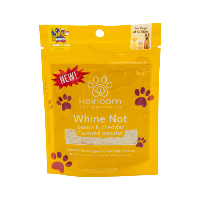 Heirloom Whine Not Immunity Broad Spectrum Hemp Bacon and Cheddar Dog Food Topper - 2.1 oz - Case of 6  