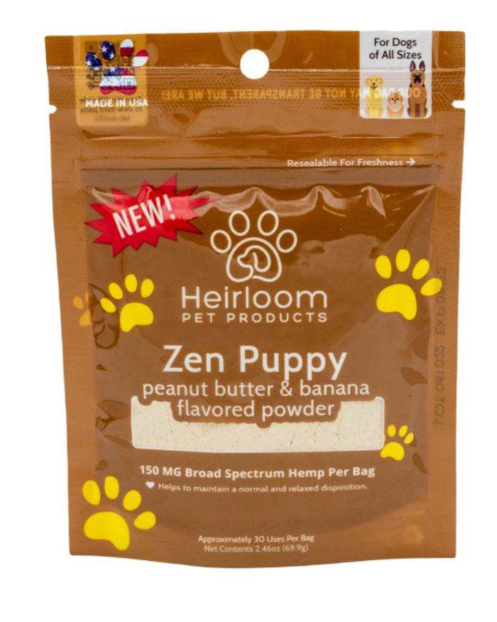 Heirloom Zen Puppy Calming Broad Spectrum Peanut Butter and Banana Dog Food Topper - 2....