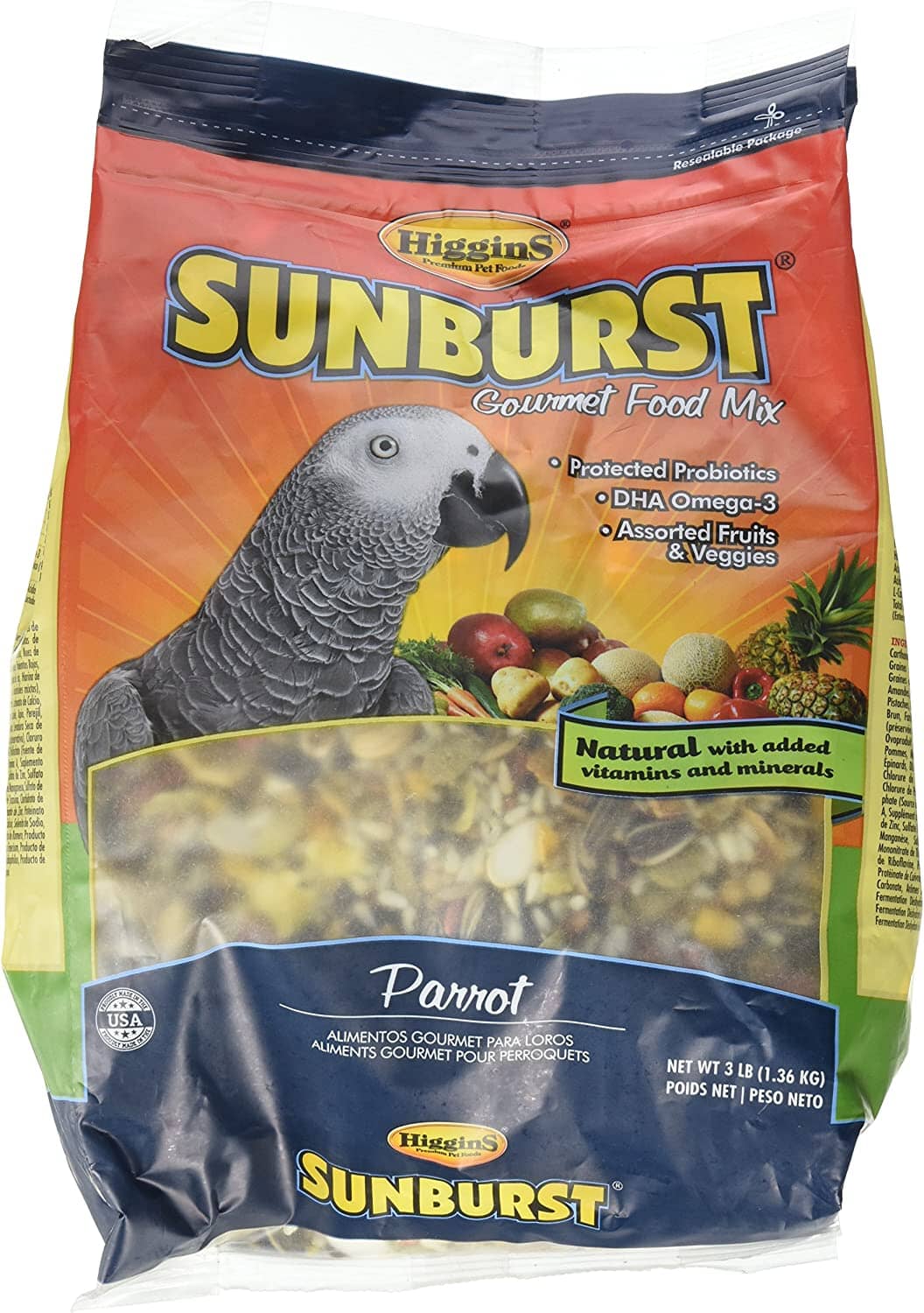 Higgins Gourmet Diets Parrot Bird Food - 3 Lbs  