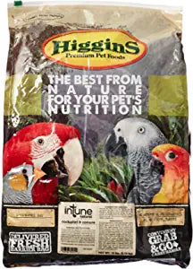 Higgins Intune Natural Conure/Cockatiel Bird Food - 18 Lbs