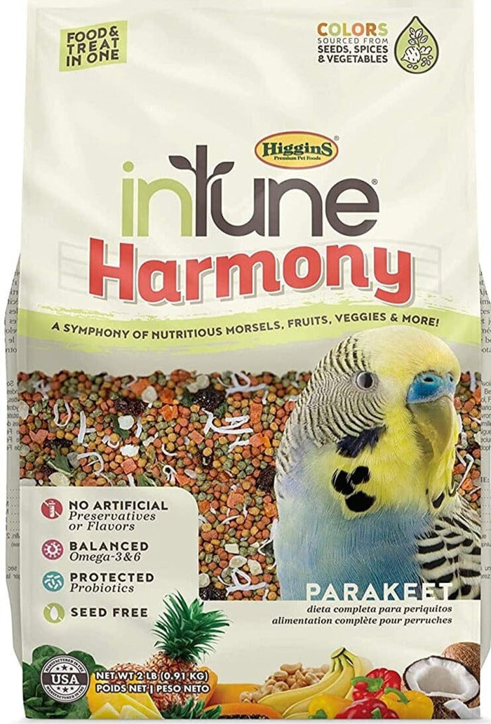 Higgins Intune Natural Harmony Parakeet Bird Food - 2 Lbs
