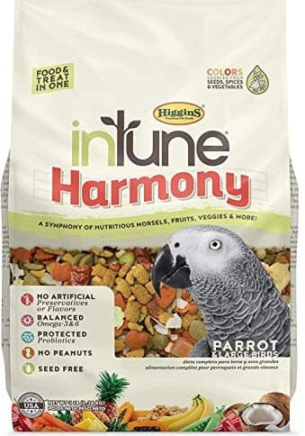 Higgins Intune Natural Harmony Parrot Bird Food - 3 Lbs  