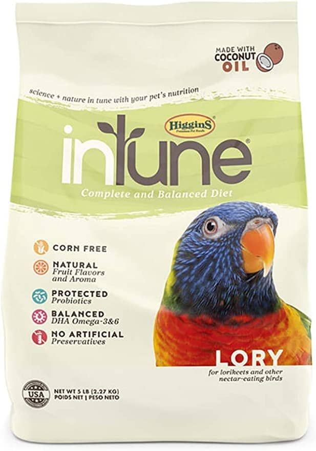 Higgins Intune Natural Lory Food Bird Food - 5 Lbs  