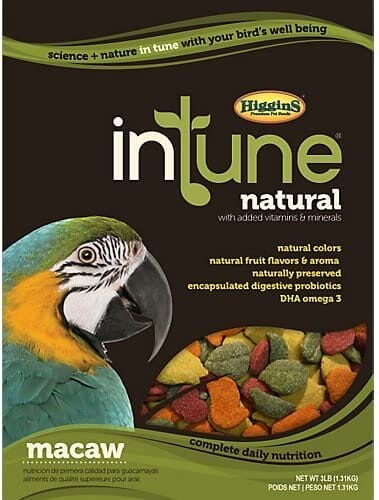 Higgins Intune Natural Macaw Bird Food - 18 Lbs  