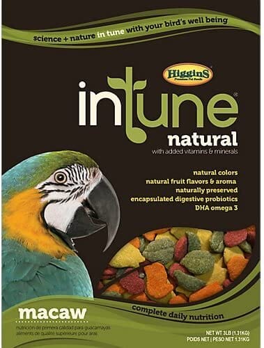 Higgins Intune Natural Macaw Bird Food - 18 Lbs