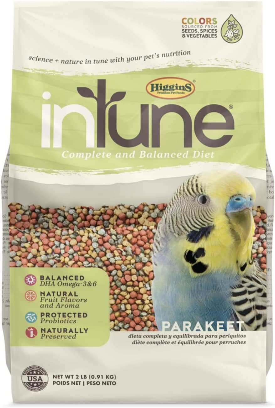 Higgins Intune Natural Parakeet Bird Food - 2 Lbs  