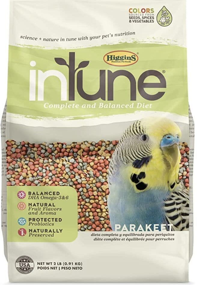 Higgins Intune Natural Parakeet Bird Food - 2 Lbs  