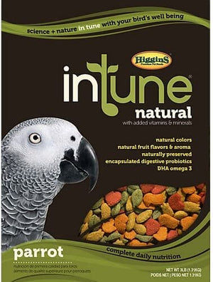 Higgins Intune Natural Parrot Bird Food - 18 Lbs