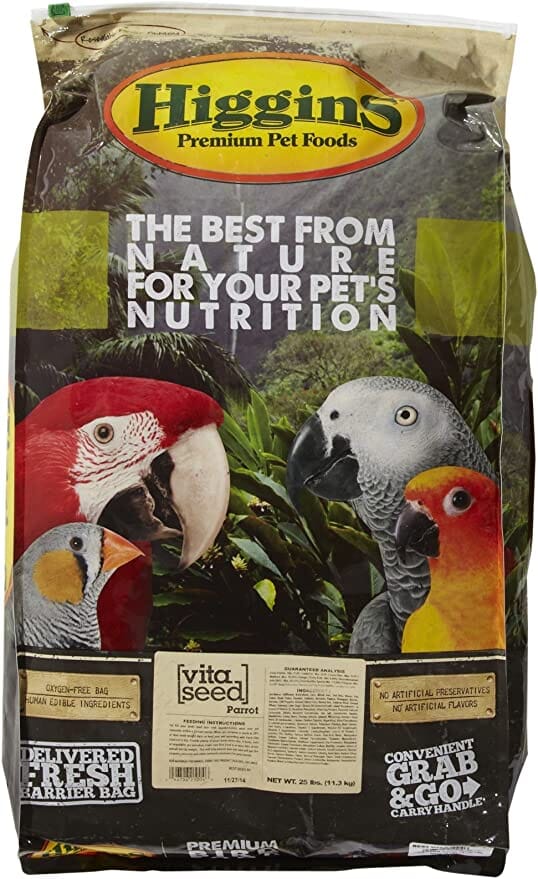 Higgins Nederlands Vita Seed Parrot Bird Food - 25 Lbs