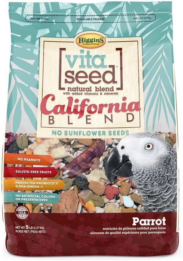 Higgins Nederlands Vita Seed Vita California Blend Parrot Bird Food - 5 Lbs  