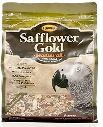 Higgins Safflower Gold Natural Parrot Bird Food - 25 Lbs  