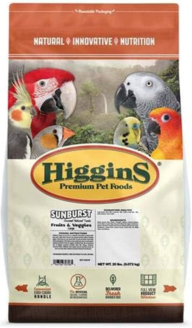 Higgins Sunburst Gourmet Large Fruit & Veggie Bird Treats - 20 Lbs