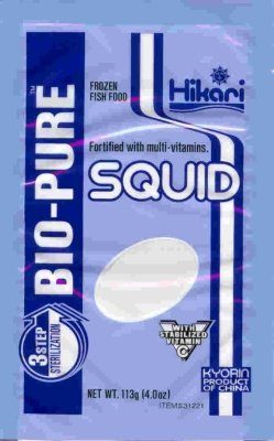 Hikari Bio-Pure Frozen Squid - Flatpack - 4 oz  